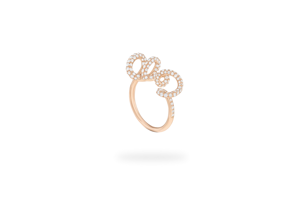 Bague Tourbillon Pavée - Or Rose
