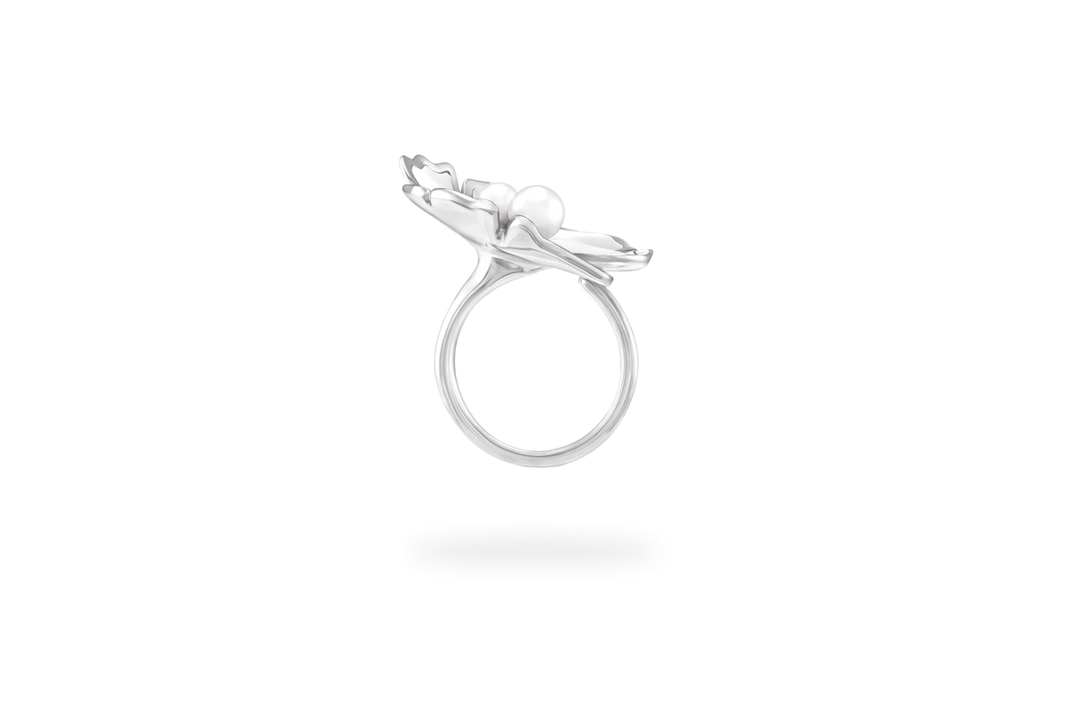 Ginkgo Ring - Silver & Mother-of-Pearl