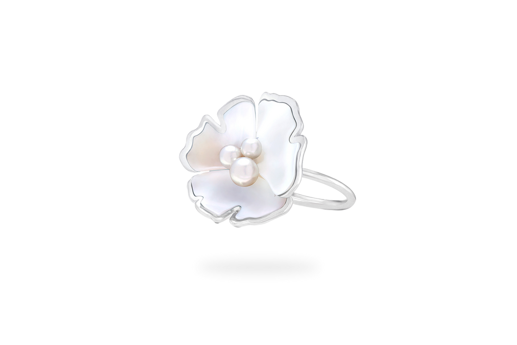 Ginkgo Ring - Silver & Mother-of-Pearl