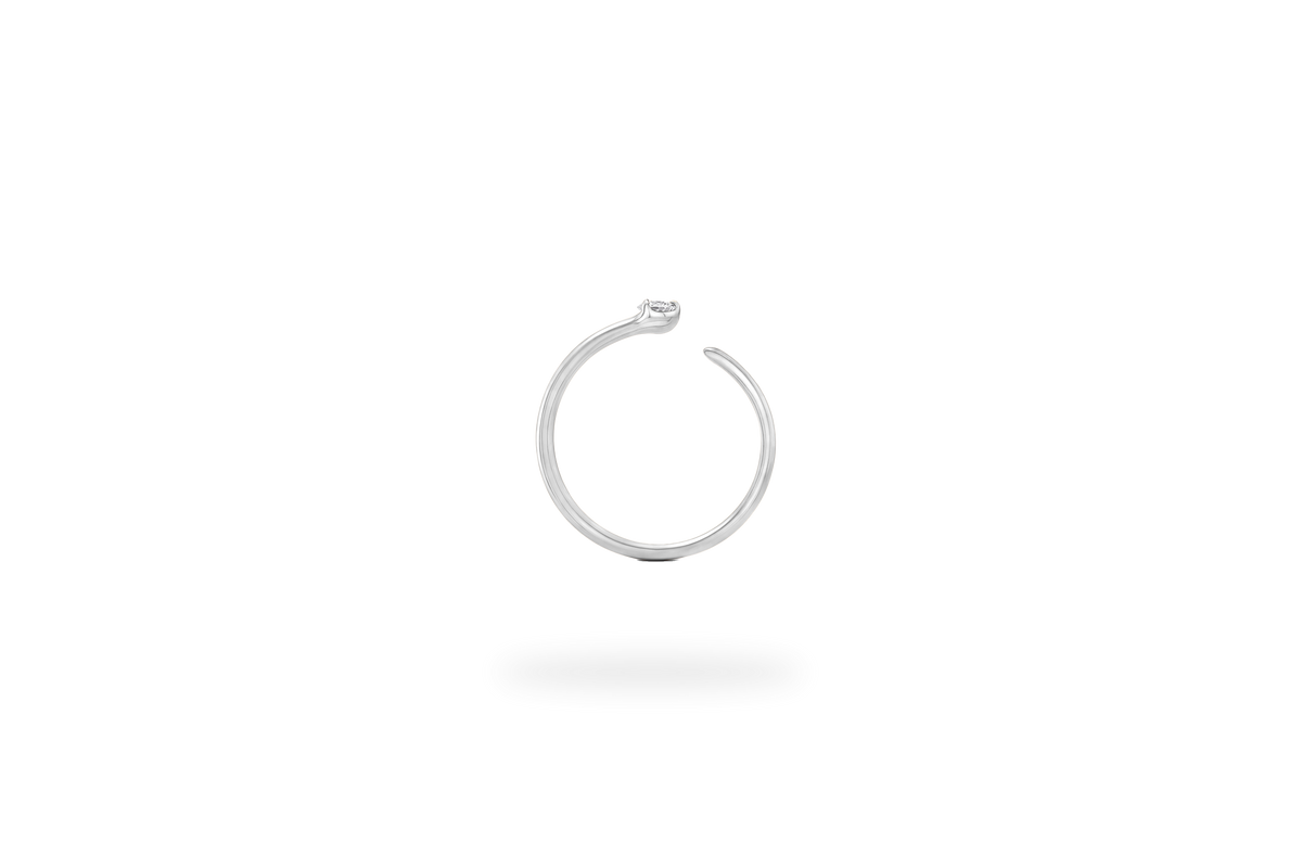 Elixir Mini Open Ring - White Gold