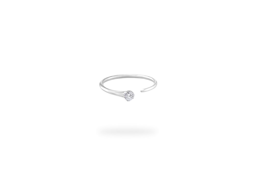 Elixir Mini Open Ring - White Gold