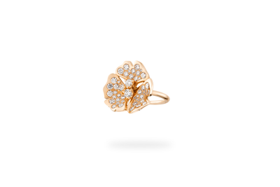 Bague Ginkgo Pavée Moyen Modèle - Or Jaune