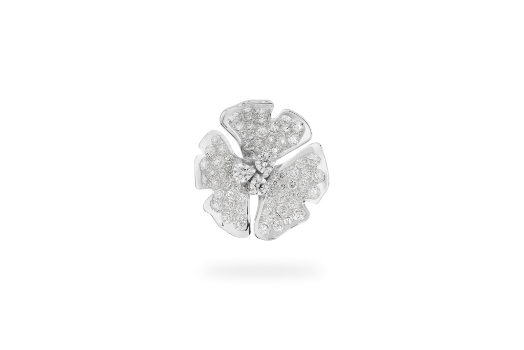 Large Pavé Ginkgo Ring - White Gold
