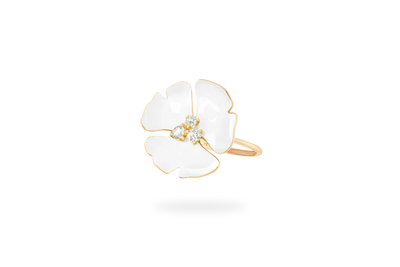 Bague Ginkgo Ardente Grand Modèle - Blanc