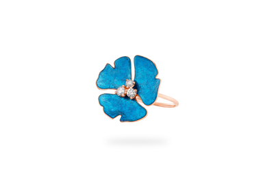 Bague Ginkgo Ardente Grand Modèle - Bleu