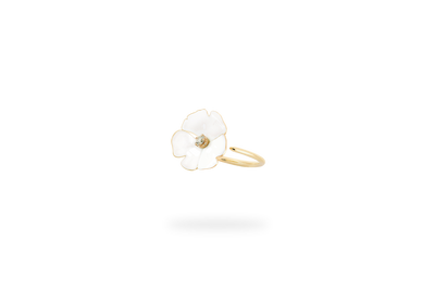 Small Ginkgo Fiery Ring - White