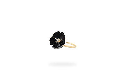Bague Ginkgo Ardente Petit modèle - Noir