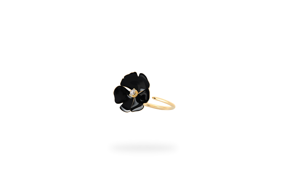 Ginkgo Ardente Ring, Small Model - Black