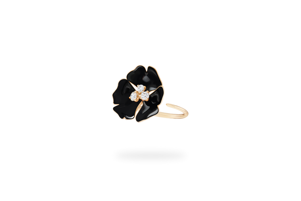 Bague Ginkgo Ardente Moyen Modèle - Noir