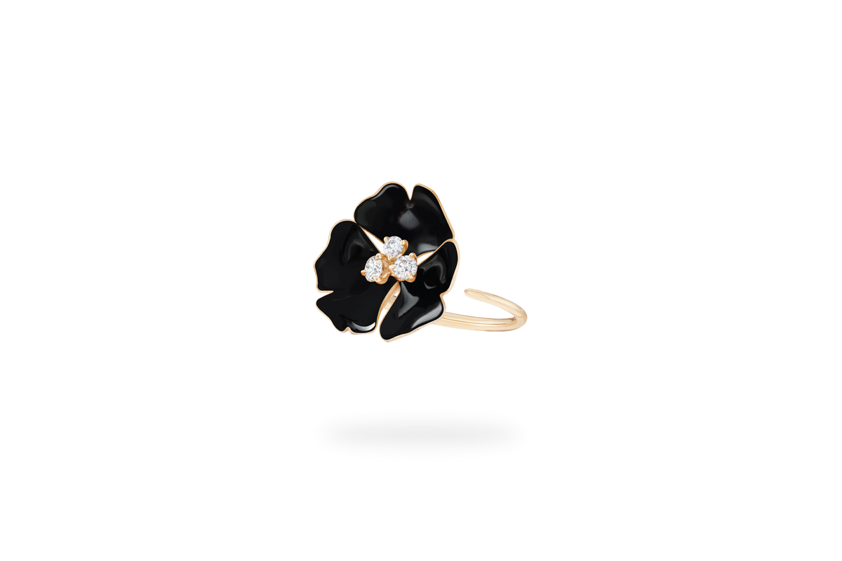Bague Ginkgo Ardente Moyen Modèle - Noir