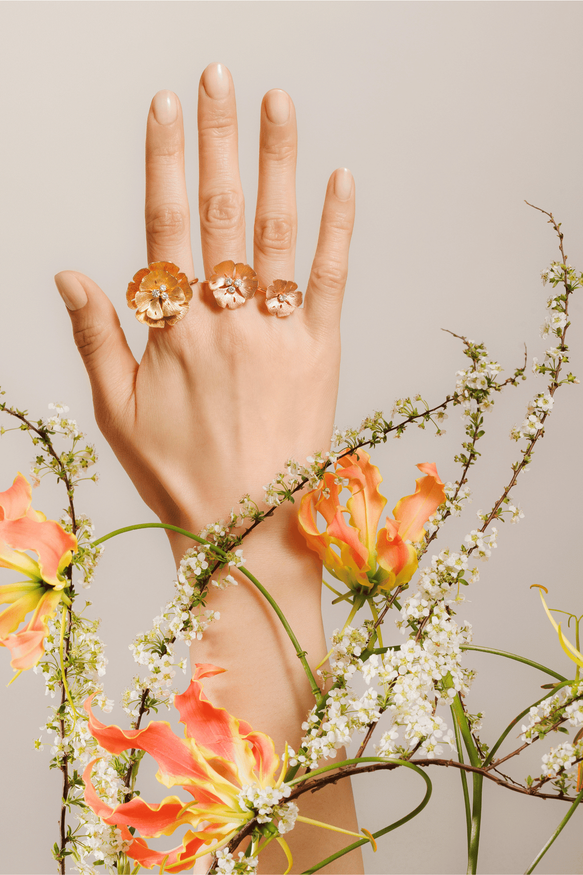 Bague Ginkgo Grand Modèle - Or Rose